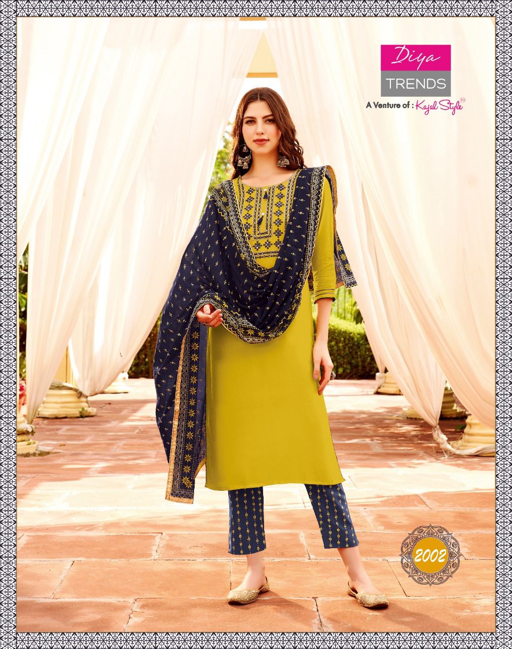 Odhani 2 Embroidery Ethnic Wear Kurti With Pant And Dupatta Latest Collection